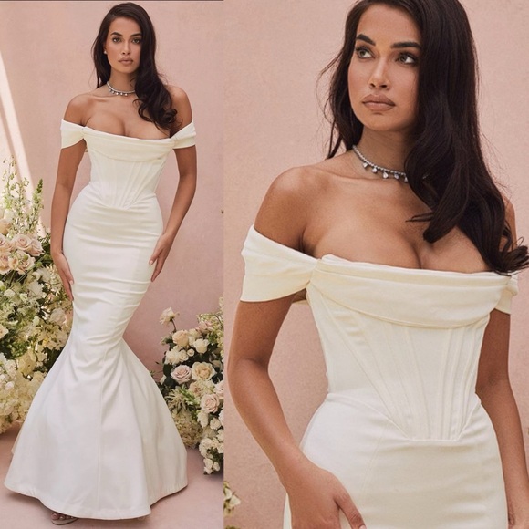 House of CB ‘Antoinette’ Ivory Corset Off Shoulder LIMITED EDITION Bridal GOWN L - Picture 3 of 13